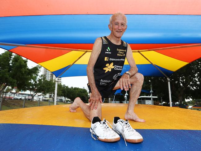 Robert Kendall , 81 is preparing for the half marathon at Broadwater Parklands. Photograph: Jason O'Brien