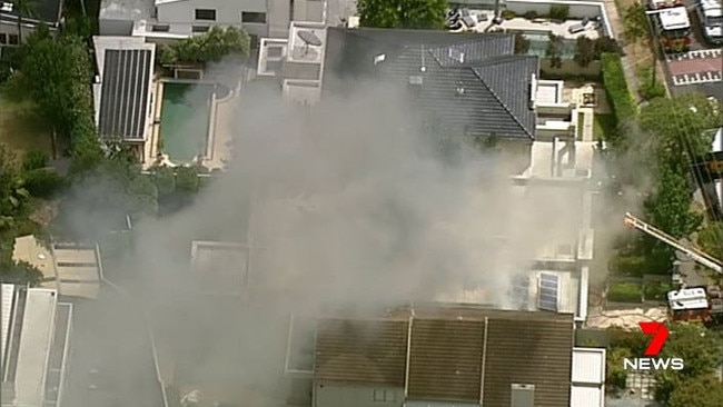 Firefighters are battling a blaze at a Hawthorn East house.