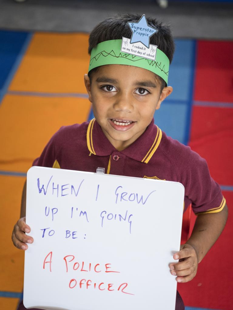 Newtown State School Prep student Jaylen on the first day of school, Monday, January 22, 2024. Picture: Kevin Farmer