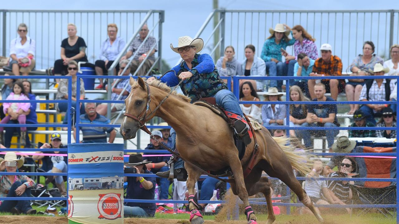 Gympie Bull n Bronc - Open Barrel Race, Kayhla Small. Picture: Shane Zahner