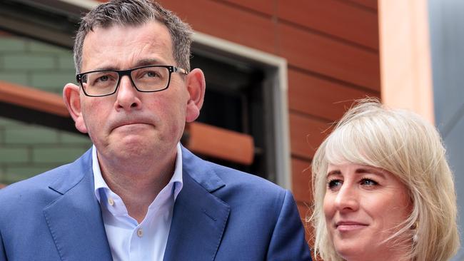 MELBOURNE, AUSTRALIA - NewsWire Photos NOVEMBER 23, 2022 Premier Daniel Andrews and wife Catherine makes an announcement at Joan Kirner Hospital in St AlbansPicture: NCA NewsWire / David Geraghty