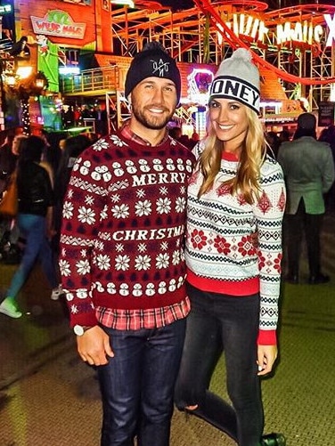 Laura Dundovic and Quade Cooper celebrating Christmas together. Picture: Instagram