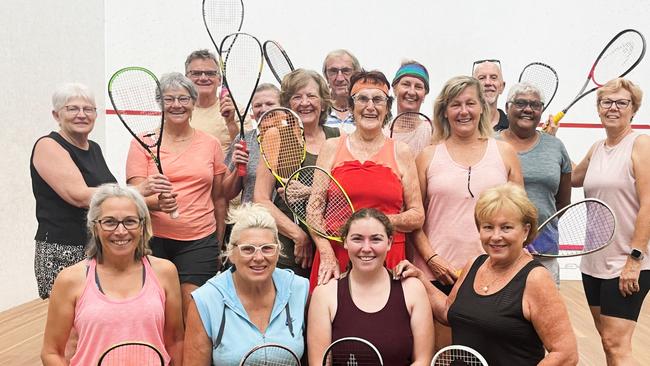 Cairns Tuesday morning squash players said the game offers great health and social benefits no matter your age. Picture: Alison Paterson