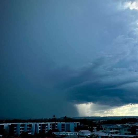 A severe storm over Buderim with small hail recorded around 3pm. Picture: Barbara Edmiston