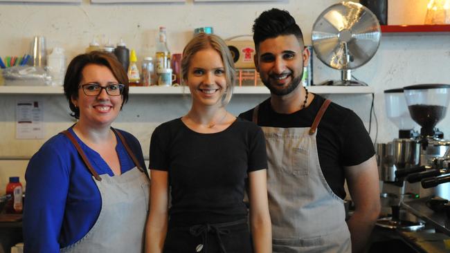 Raw101 owner Kedra, staff member Sarah and head barista Ali.