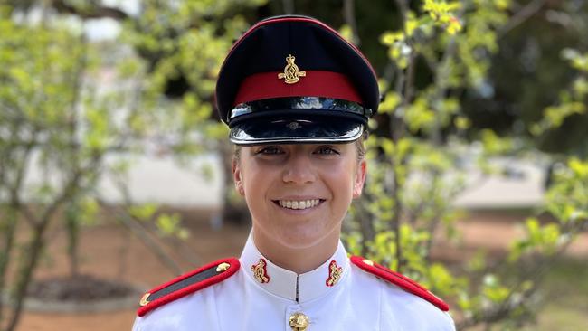 Adelaide McLean was awarded the Queens Medal for her achievements at the Royal Military College. Picture: Julia Kanapathippillai