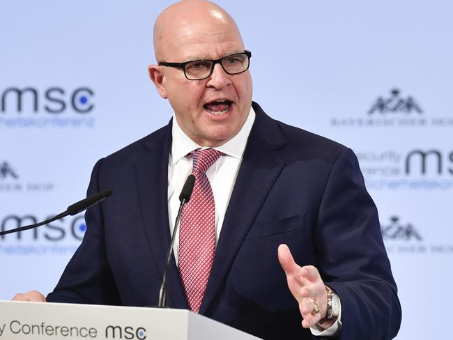 Herbert Raymond McMaster, National security adviser to the US President at the 54th Munich Security Conference in Munich, Germany, on February 17. Picture: AFP