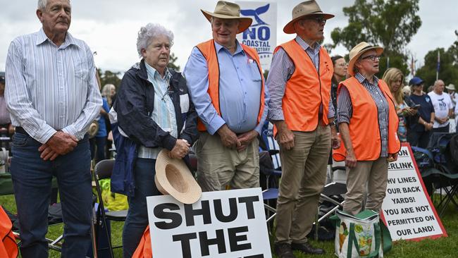 Farmers make their case at the rally. Picture: NCA NewsWire / Martin Ollman