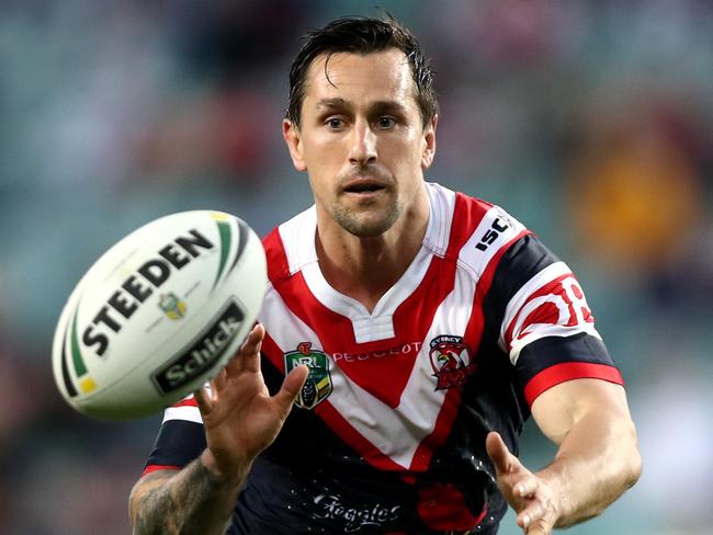 Roosters Mitchell Pearce during the round 24 NRL game between the Sydney Roosters and the St George Illawarra Dragons at Allianz Stadium . Picture : Gregg Porteous