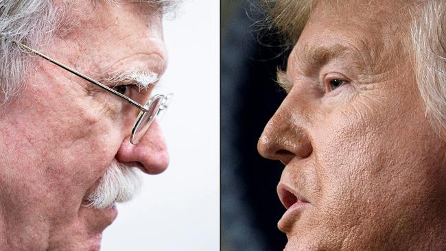 Former National Security Adviser John Bolton and US President Donald Trump. Picture: AFP