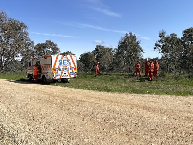 SES are on the scene of a fatal plane crash at Redesdale. Picture: Gianni Francis.