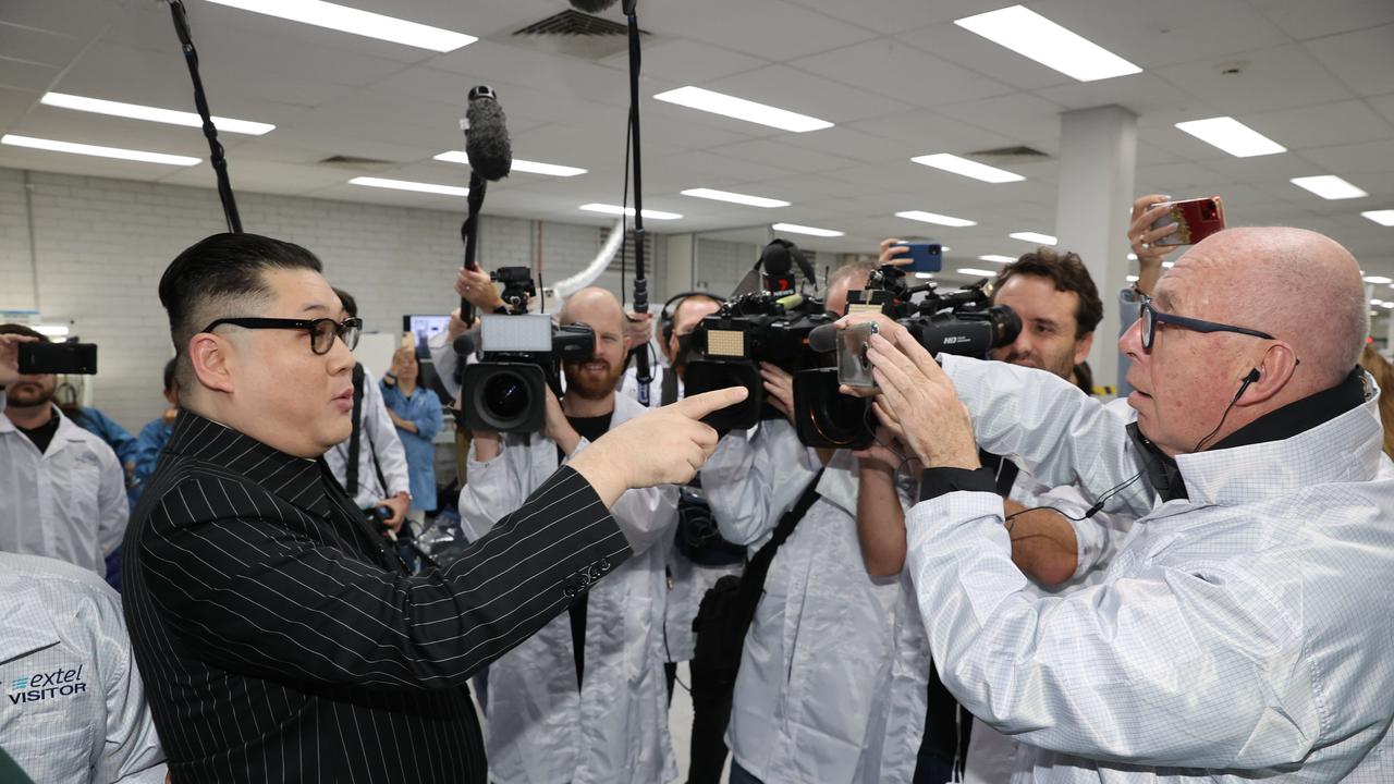 A man calling himself the ‘Supreme leader’ Kim Jong-un pushed his way into the building. Picture: Jason Edwards