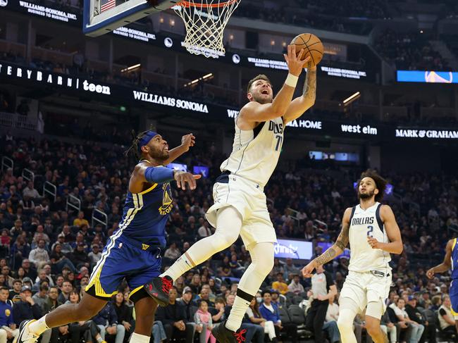 Luka Doncic puts up a shot. Picture: Ezra Shaw / Getty Images