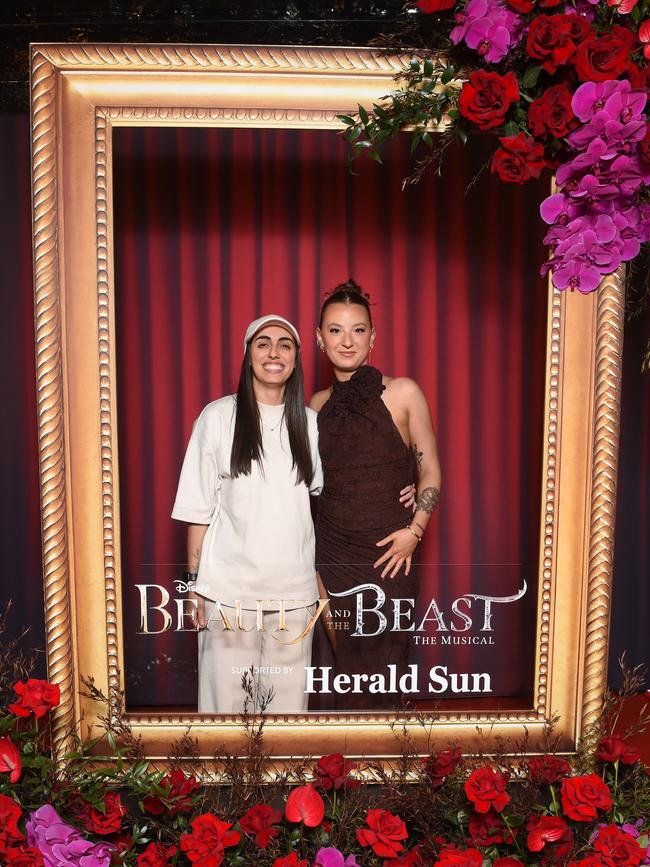 Opening night: Beauty and The Beast at Her Majestys Theatre, Melbourne. (L-R) Taz Zammit and Alessia Alfree. Picture: Josie Hayden