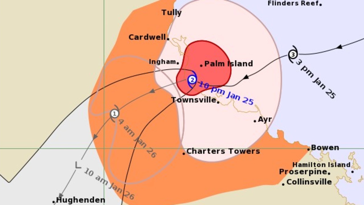 Tropical Cyclone Kirrily crossed the coast at 10pm on Thursday. Picture: Supplied/Bom