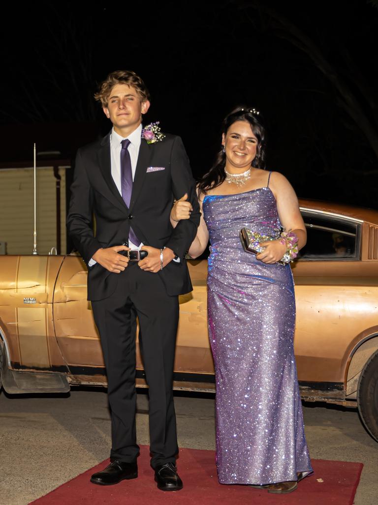 Sam Harvey and Natasha Paganin arriving at the 2021 Scots PGC College Cardinal. Photo Jedd Johnstone / The J’taime