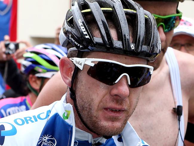 Tour de France - Stage 18 - Gap to Alpe D'Huez - Orica GreenEDGE rider Matt Goss catches his breath after finishing the stage