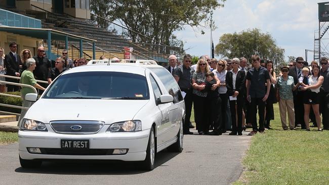 A guard of honour for fallen jockey Desiree Gill. Picture: Glenn Barnes