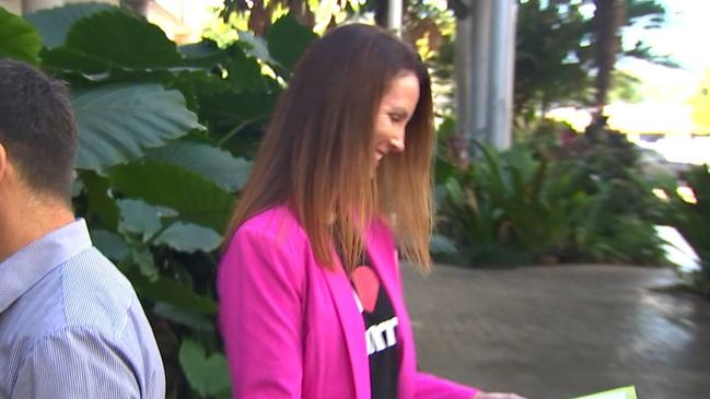 Cairns Regional Council Mayor Amy Eden walks away from a post-budget press conference after being asked questions regarding ongoing conflict of interest concerns related to the appointment of the council’s interim CEO.