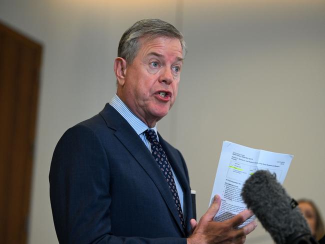 Queensland Health Minister Tim Nicholls said pill testing doesn’t address the risks of illicit drugs in the community. Picture: Dan Peled / NewsWire