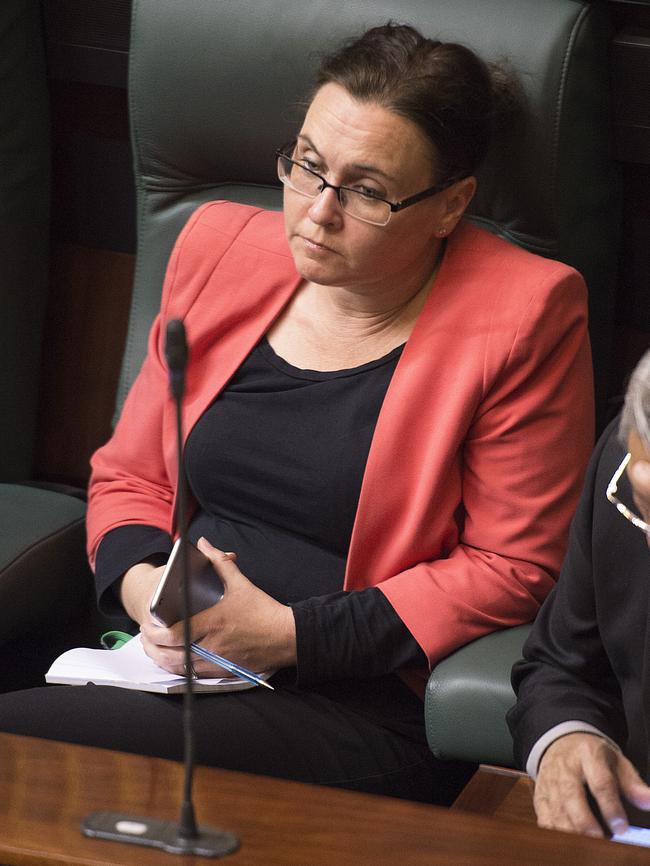 Jane Garrett during question time in State Parliament. Picture: Ellen Smith