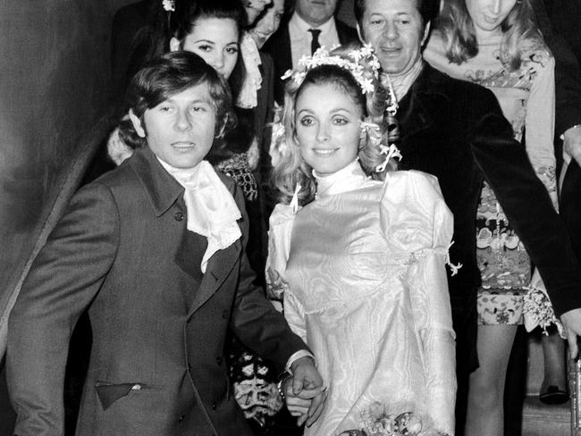 Sharon Tate and Roman Polanksi after their wedding in  January  1968.