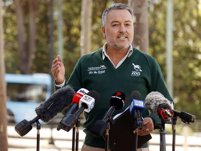 Taronga Zoo Director Simon Duffy fronted the media as the incident unfolded. Picture: Sam Ruttyn