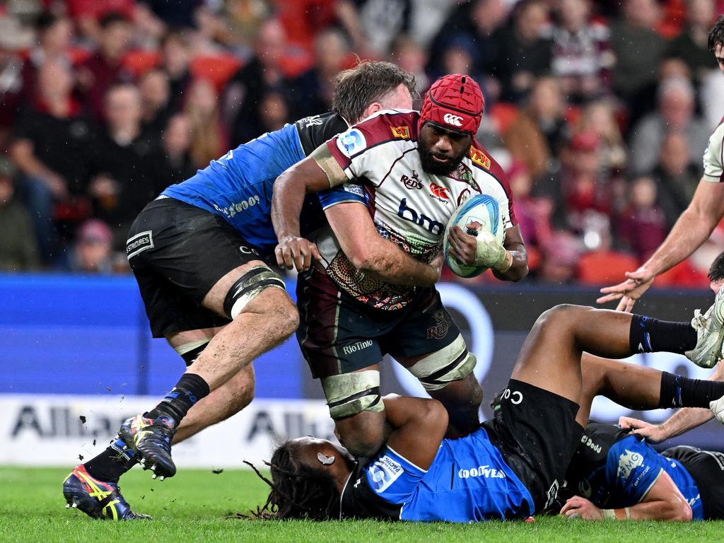 Seru Uru is crucial to Queensland’s hopes of beating the Chiefs on Friday night. Picture: Bradley Kanaris/Getty Images