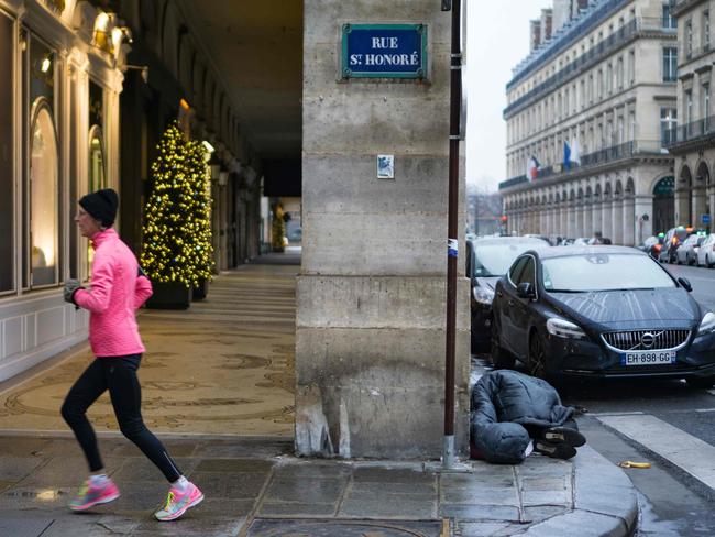 Homelessness is a huge problem in the seemingly glamorous city. Picture: AFP/Olivier Morin