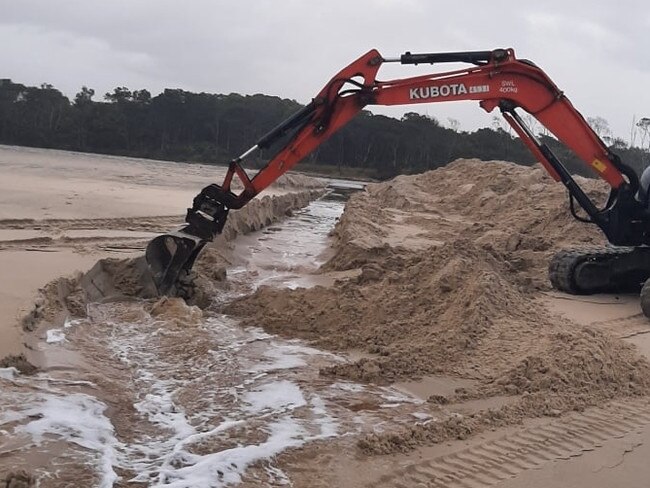 Byron Shire Council has worked to mechanically open the Belongil Creek mouth in response to high creek levels and wet weather.