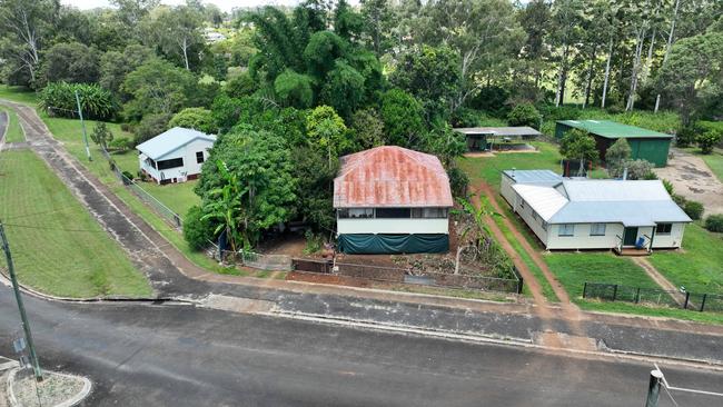 Aerial view of 4 Ascham Street, Ravenshoe, on the Atherton Tablelands, where wanted fugitive Graham Gene Potter was taken into custody after being arrested by Queensland Police on Monday February 21. Picture: Brendan Radke