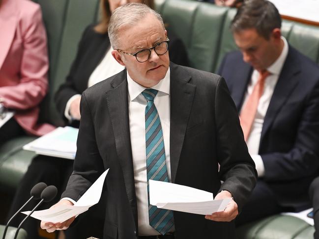 The average Australian is a bit sick of hearing Prime Minister Anthony Albanese talk about growing up in a council flat, when most know he’s far from living on struggle street these days, according to Charles Wooley. Picture: NewsWire / Martin Ollman