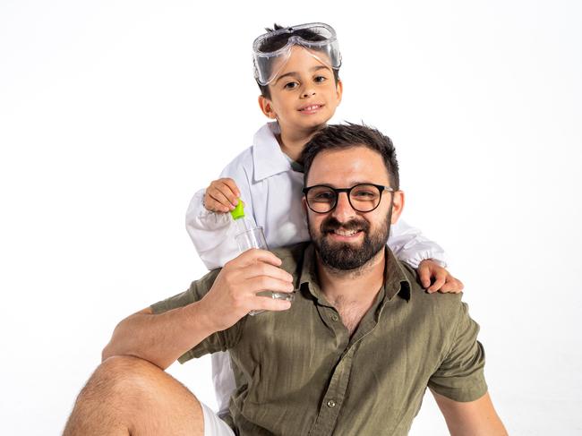 St Francis Xavier Catholic Primary School student Luca Ranieri with his dad Jason Ranieri. Picture: Tom Parrish