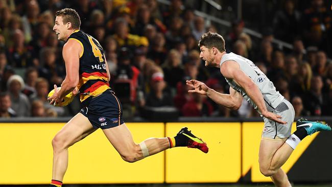 Josh Jenkins and the Crows streaked away from Carlton at Adelaide Oval in May. Picture: Mark Brake/Getty Images