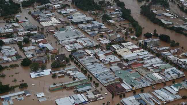 Aerial photos of the devastating Lismore floods. Pic: Nigel Hallett