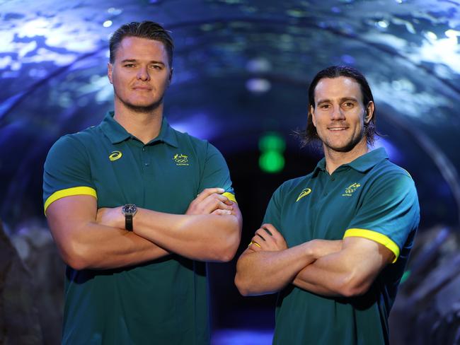 Nathan Power and Blake Edward will lead a fresh men's water polo squad as co-captains for the Olympics. Picture: Supplied