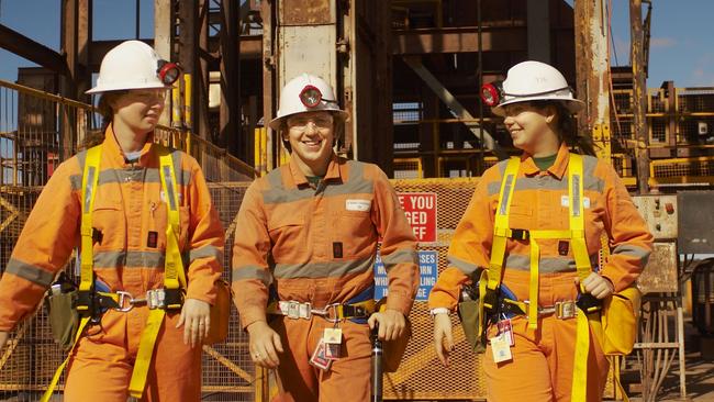 Generic images of workers and production processes at Olympic Dam copper, gold and uranium mine at Roxby Downs. Pictures supplied by mine owner BHP Billiton, Apr 2009. Photos taken of existing underground operations and processing before expansion.