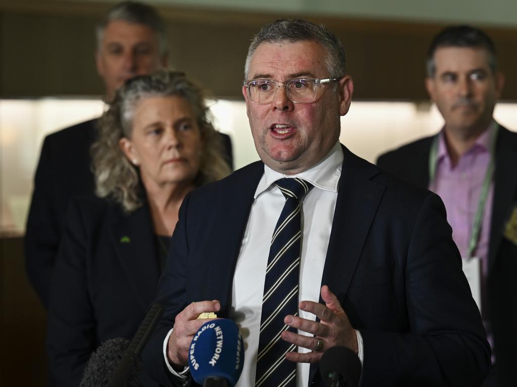Agriculture Minister Murray Watt said about one million poultry infected with bird flu were euthanised on five farms in Victoria. Picture: NCA NewsWire / Martin Ollman