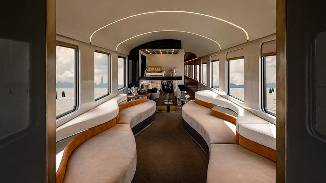 The lounge on the new La Dolce Vita Orient Express train.