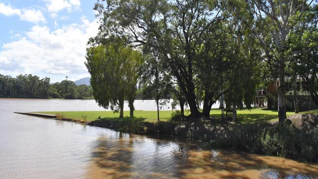 Rockhampton Grammar School’s rowing clubhouse at the Ski Gardens on the Fitzroy River.