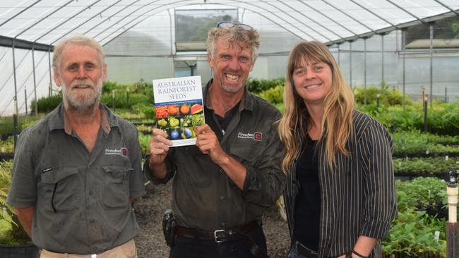 Steve McAlpin, Mark Dunphy and Michelle Chapman have written a book on rainforest seed propogation with seed collector Paul Nelson. Photo: Jackie Munro