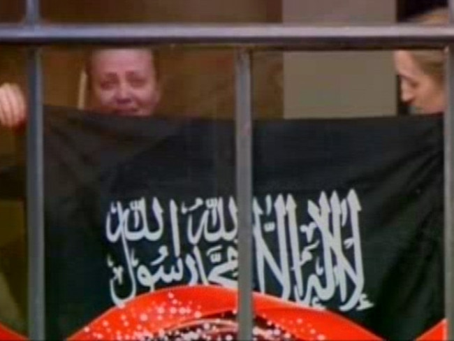 Marcia Mikhael couldn’t understand why police wouldn’t give Man Monis a flag. Picture: Channel 7