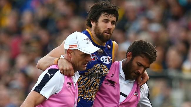 Josh Kennedy’s injury was a blow for the Eagles. Picture: Getty Images