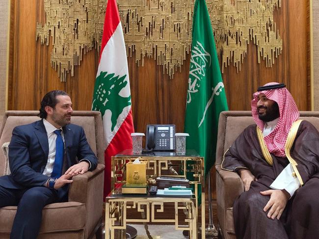 Lebanese Prime Minister Saad Hariri (left) met with Saudi Crown Prince Mohammed bin Salman earlier this year. Picture: Dalati Nohra via AP