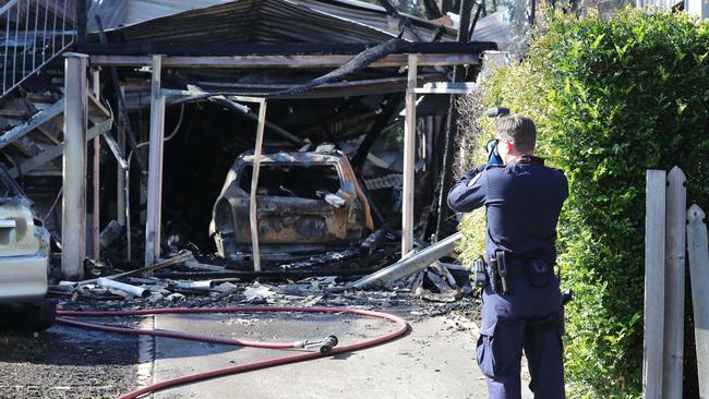 Police at the scene. Picture: Peter Wallis