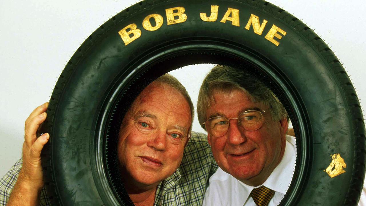 Businessman Bob Jane with Mal Hemmerling in 2001.