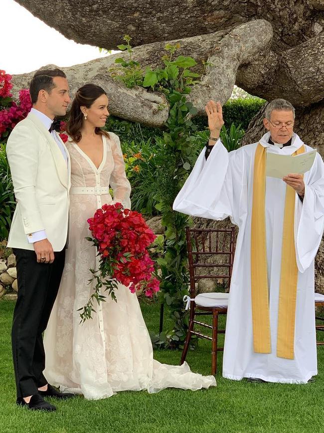 Jessica McNamee and Patrick Caruso tied the knot in Malibu. Picture: Instagram