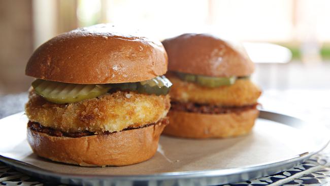 The crumbed cheese burger is a taste of New York. Photo: Adam Yip.