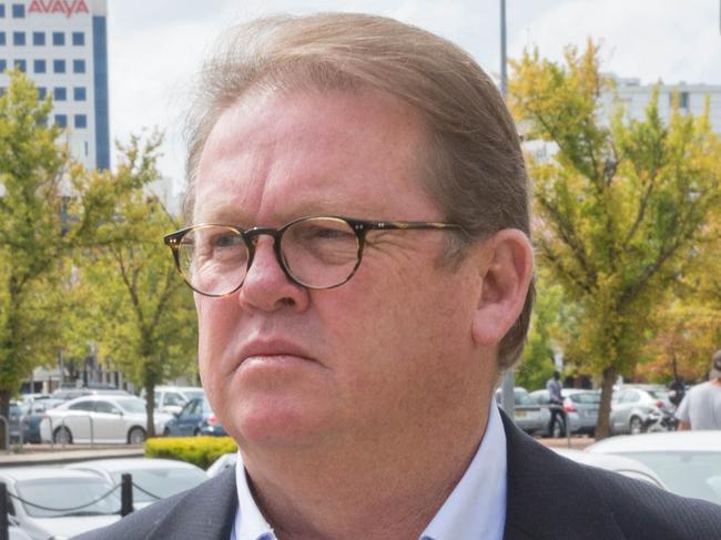 Brumbies CEO, Michael Jones and his wife leave the Supreme Court in Canberra, Tuesday, March 29, 2016. Mr Jones in fighting the Brumbies board to keep his job. (AAP Image/Andrew Taylor) NO ARCHIVING