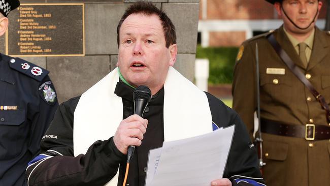 Paul Worsnop conducts a service for Victoria Police.